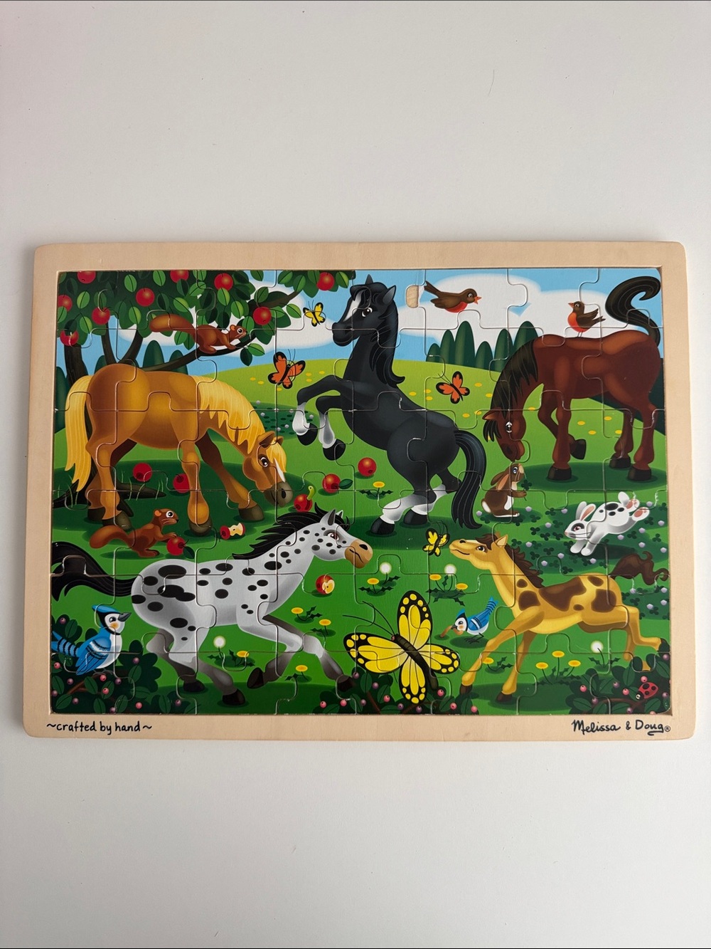 Melissa & Doug - Frolicking Horses - Wooden Jigsaw Puzzle - Kid - Animal - Farm